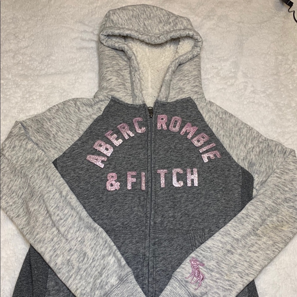 Abercrombie kids Sherpa lined hooded sweatshirt